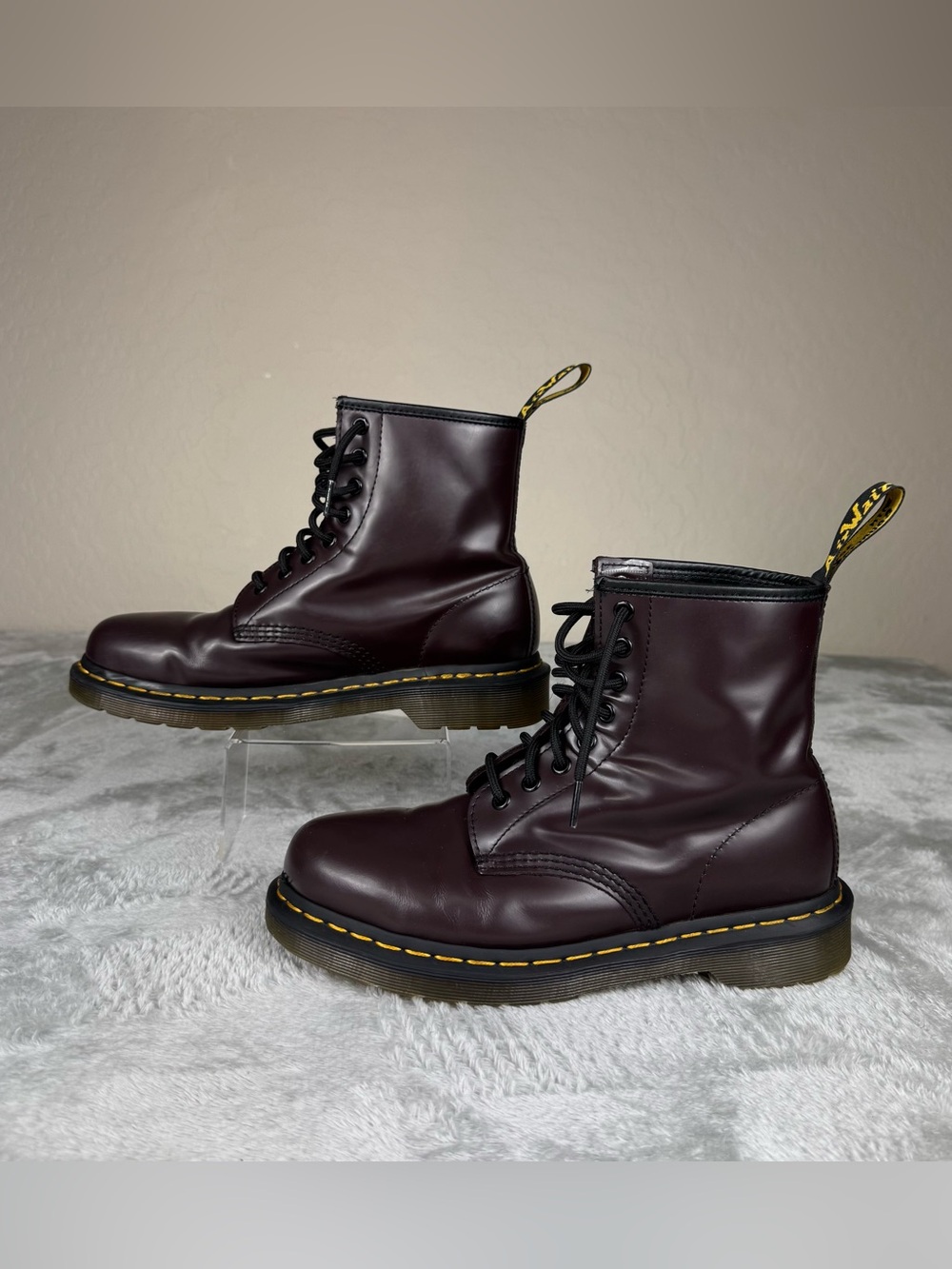 Dr. Doc Martens 1460 Burgundy Arcadia Leather Combat Boots